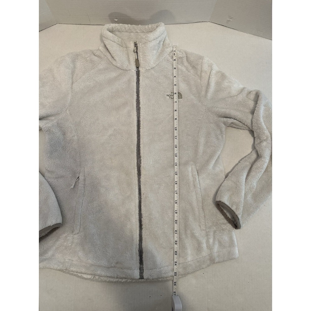 The North Face Osito Jacket White Gray Trim Women's Size Medium - Picture 8 of 16